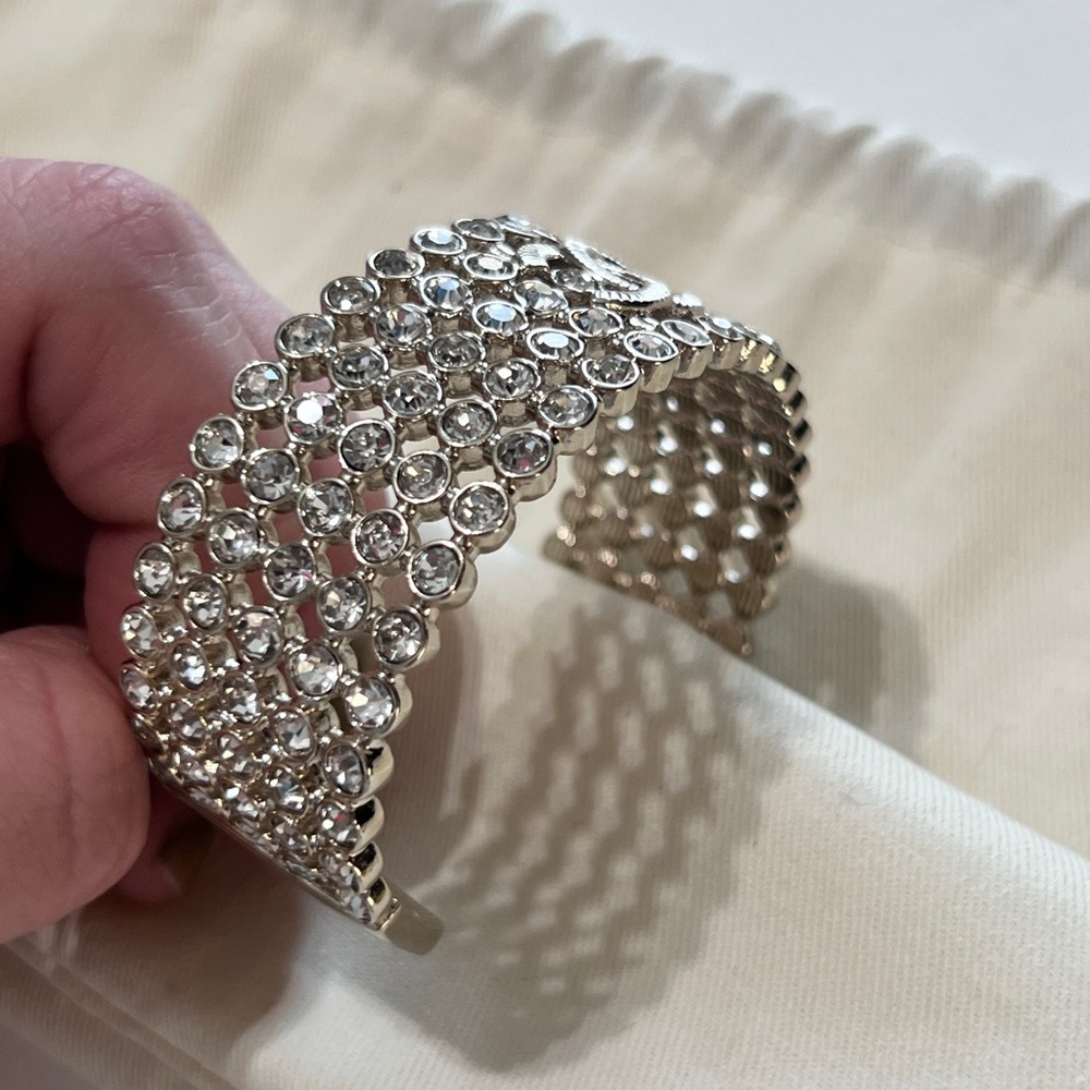 Cuff Silver Adjustable Silver Crystal Bracelet - image 7